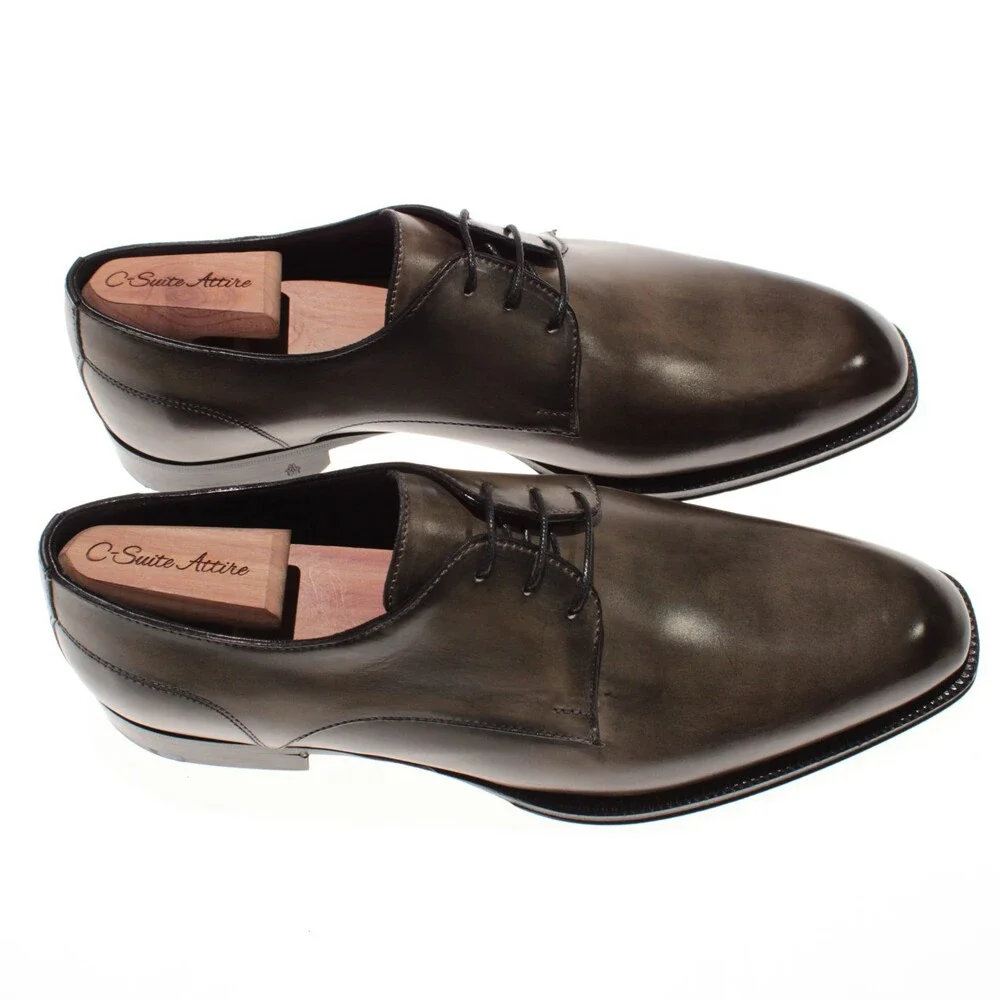 Di Bianco NWB Derby Dress Shoes Size 42.5 (US 9.5) Green Leather Made in Italy